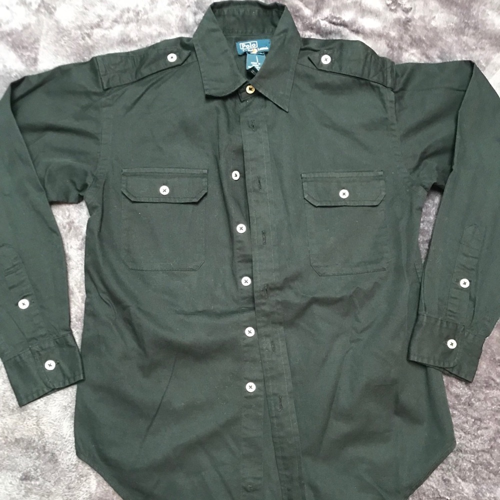 Kids Polo Ralph Lauren Olive Green Button Down